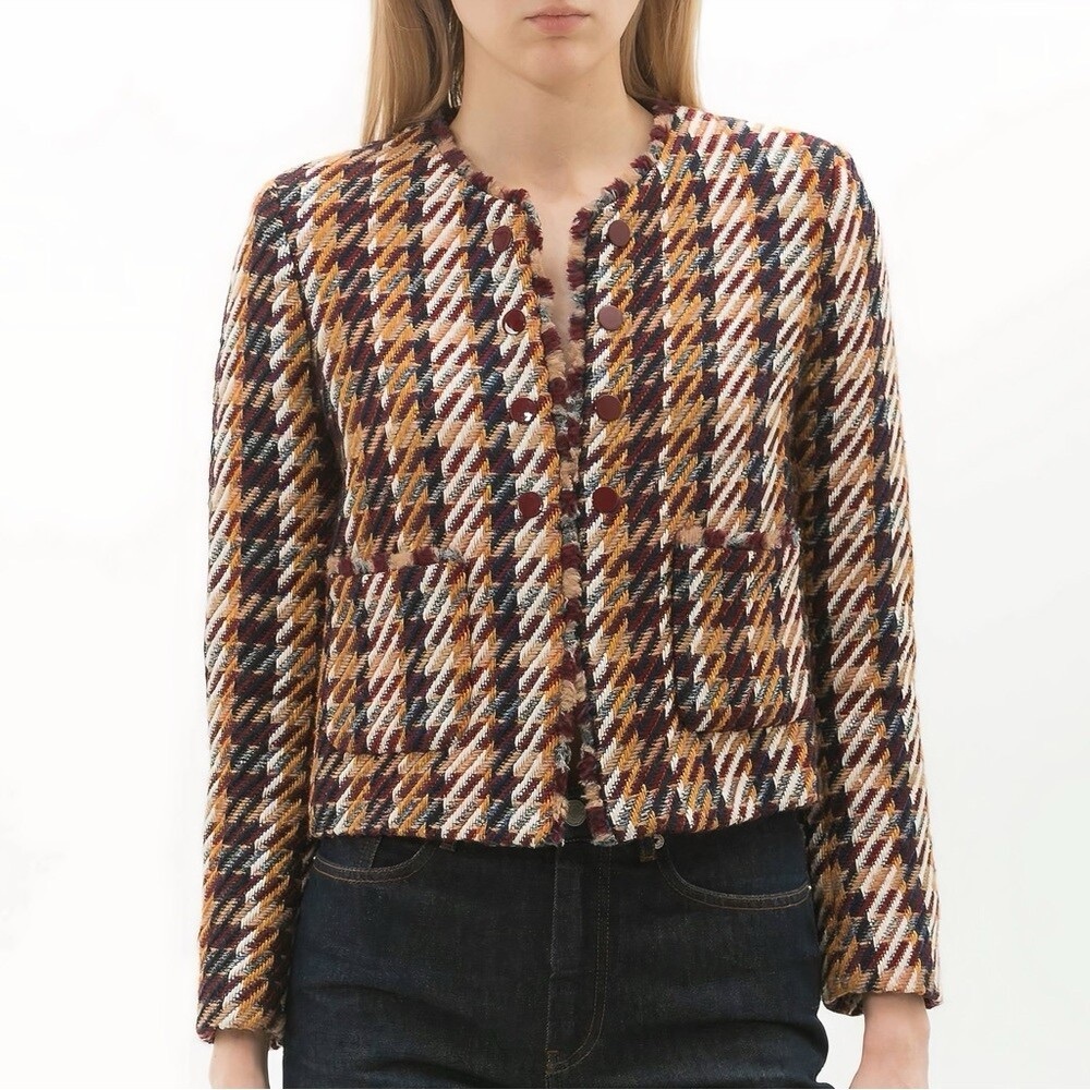 Sandro Marianne Wool-blend Tweed Jacket